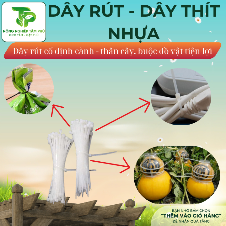 Dây rút, dây thít nhựa buộc hoa lan, cây cảnh, buộc cố định hoa cây cảnh và các loại đồ dùng