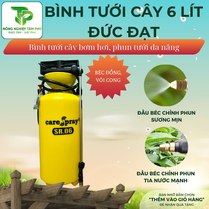 Bình tưới cây 4L, 6L, 10L Đức Đạt DUDACO phun sương, phun tia, phun khử khuẩn, tưới hoa lan cây cảnh, bón phân - sử dụng làm vườn - Ảnh 3