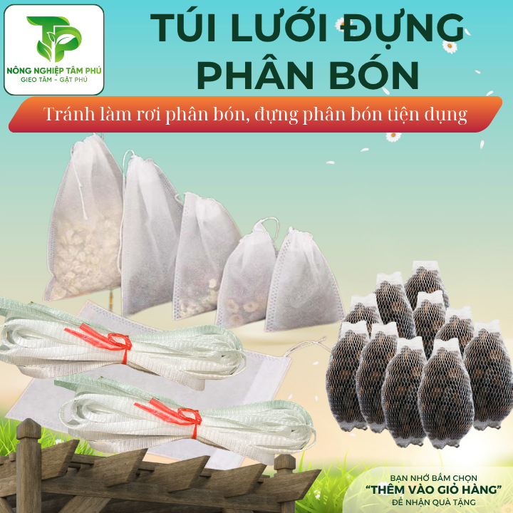 Lưới đóng phân dê, túi đựng phân tan chậm dành cho hoa lan - lưới bao hoa ly, hoa cúc và các loại hoa cắt cành