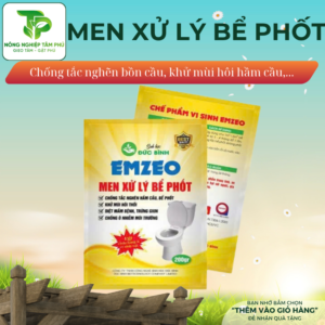 Men Emzeo xử lý bể phốt, hầm cầu, không mùi hôi; men giúp thông tắc cống thoát nước thải