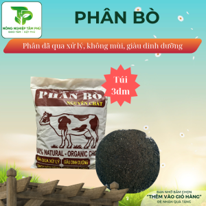 Alternative view of Phân bò 10dm đã qua xử lý, phân bón hữu cơ tốt cho các loại cây trồng dành cho cây cảnh, trồng rau, trộn cùng đất trồng