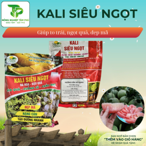 Phân bón siêu Kali trắng, Kali siêu ngọt túi 1kg chuyên dùng cây ăn quả, cây lấy củ giúp củ, quả đẹp mã, độ ngọt cao