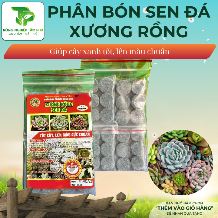 Đất trồng Namix, phân bón chuyên dùng cho xương rồng, sen đá, cây mọng nước, viên nén giúp sen đá lên màu đậm, khỏe cây - Ảnh 4