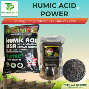Phân hữu cơ Humic Acid Powder dạng vảy bổ sung dinh dưỡng giúp cây xanh lá, cứng cây, ra nhiều rễ dành cho hoa lan, hoa hồng, cây cảnh