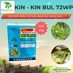 Alternative view of Kin Kin Bul 72WP 45/100gram trị bệnh nấm hồng, thán thư, thối nhũn dành cho các loại hoa lan, hoa hồng và cây cảnh