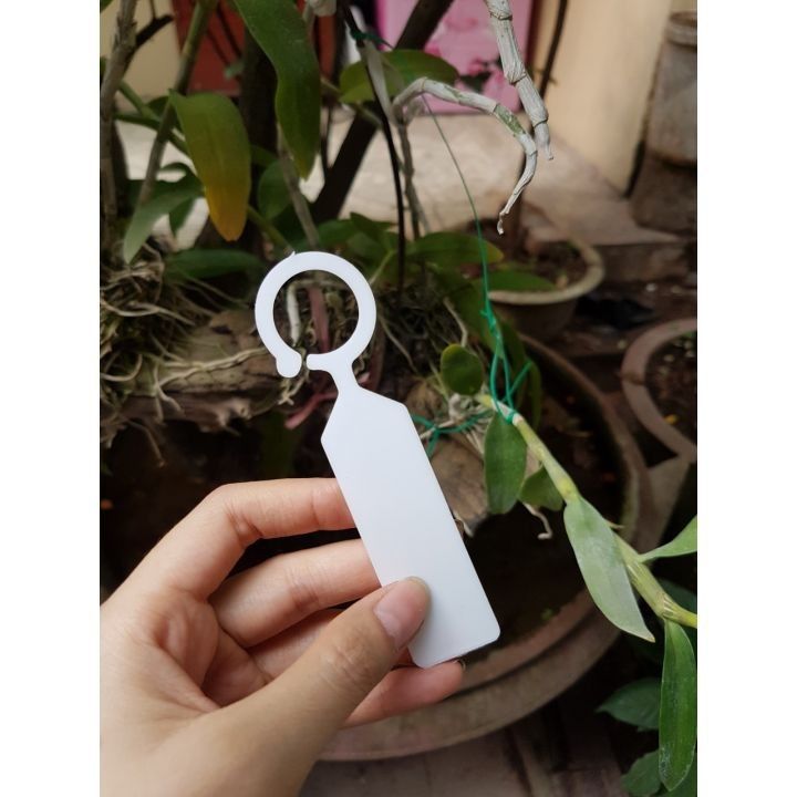 100 thẻ nhựa các màu ghi tên, thẻ đánh dấu chậu cây và các đồ vật có móc treo, bút ghi thẻ tên chống trôi chữ - Ảnh 3