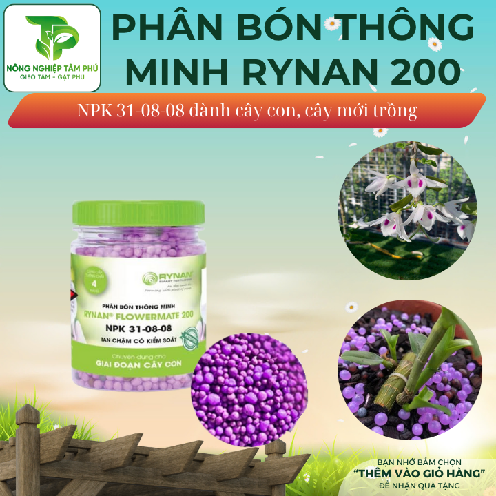 Phân bón thông minh Rynan tan chậm 200,210,220,230,240 cung cấp đủ dinh dưỡng dành cho các loại hoa lan, cây cảnh - Ảnh 3