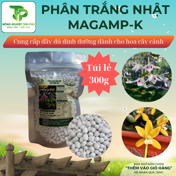 Phân tan chậm Magamp plus K 4-60-4-15Mg, phân trắng Nhật Bản túi 300g-1kg dành cho hoa lan, hoa hồng, bonsai và các loại hoa cây cảnh - Ảnh 3