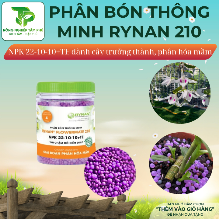 Phân bón thông minh Rynan tan chậm 200,210,220,230,240 cung cấp đủ dinh dưỡng dành cho các loại hoa lan, cây cảnh - Ảnh 4