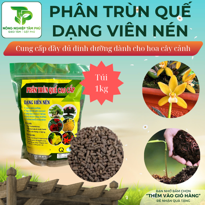 Phân trùn quế nguyên chất dạng viên nén giúp cải tạo đất, nhiều mùn, bổ sung dinh dưỡng dành cho hoa lan cây cảnh và rau ăn lá - Ảnh 2