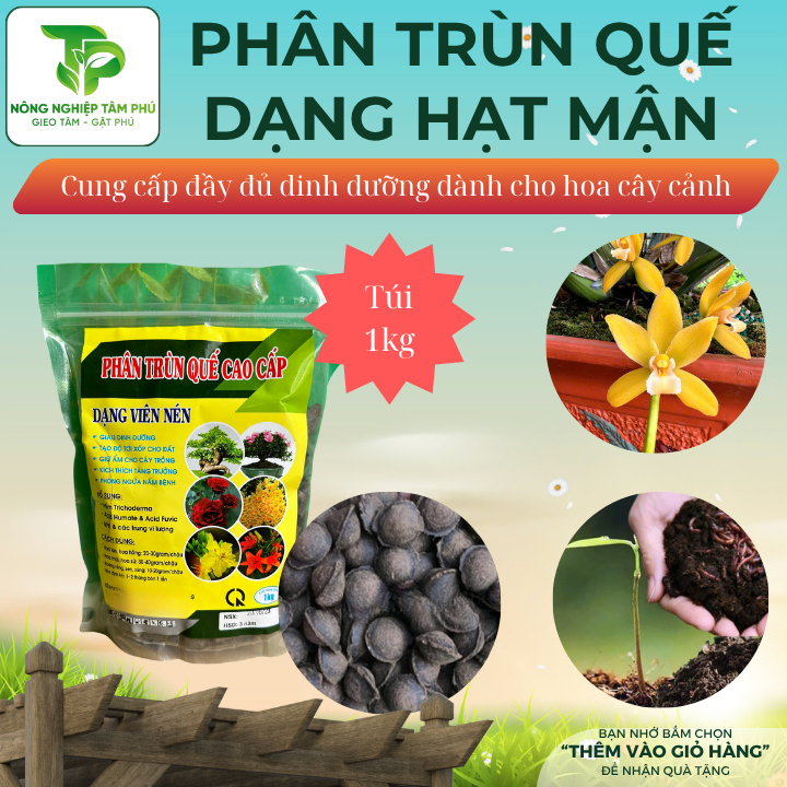 Phân trùn quế nguyên chất dạng viên nén giúp cải tạo đất, nhiều mùn, bổ sung dinh dưỡng dành cho hoa lan cây cảnh và rau ăn lá - Ảnh 4