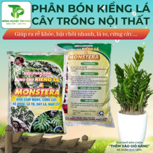Phân bón kiểng lá monstera, cây trồng trong nhà, cây nội thất - văn phòng, trầu bà, kim tiền,... giúp cây khỏe, xanh lá, cứng cây