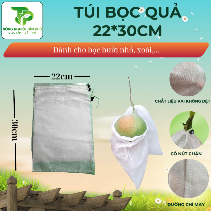 Túi bọc quả, túi bọc trái cây bằng vải không dệt - tái sử dụng được nhiều lần giúp bảo vệ quả, hạn chế côn trùng cắn phá - Ảnh 6