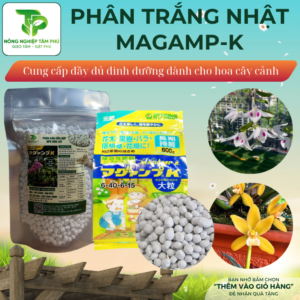 Phân tan chậm Magamp plus K 4-60-4-15Mg, phân trắng Nhật Bản túi 300g-1kg dành cho hoa lan, hoa hồng, bonsai và các loại hoa cây cảnh