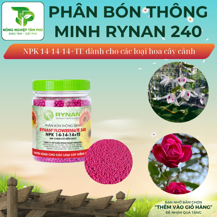 Phân bón thông minh Rynan tan chậm 200,210,220,230,240 cung cấp đủ dinh dưỡng dành cho các loại hoa lan, cây cảnh - Ảnh 7