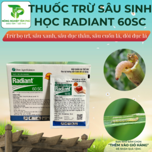 Thuốc trừ sâu sinh học Radiant 60SC trị sâu xanh, bọ trĩ, sâu cuốn lá, sâu đục thân, sâu đục quả