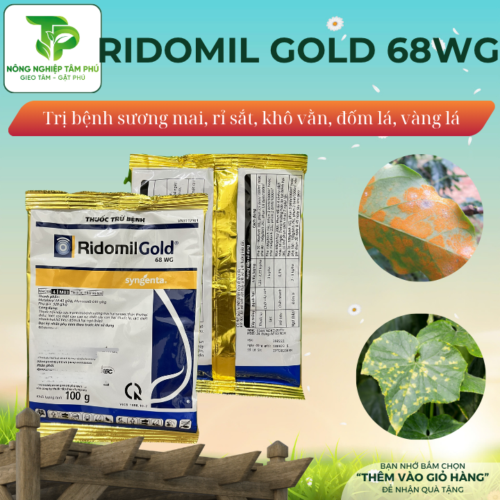 Ridomil Gold 68WG 100g trị nấm sương mai, đốm lá, thán thư, loét sọc dành cho các loại hoa lan, hoa hồng và cây cảnh - Ảnh 2