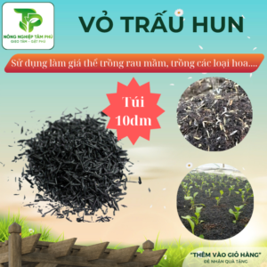 Alternative view of Trấu hun, vỏ lạc hun túi 10dm giá thể giàu dinh dưỡng dành cho hoa lan, cây trồng chậu, sen đá, xương rồng, rau, cây cảnh