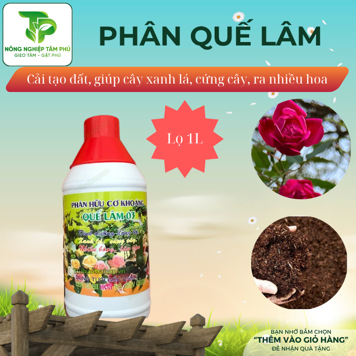 Phân hữu cơ vi sinh Quế Lâm bón lót dành cho rau, hoa, cây cảnh giúp cải tạo đất, thân cứng, lá xanh, nhiều hoa - Ảnh 3