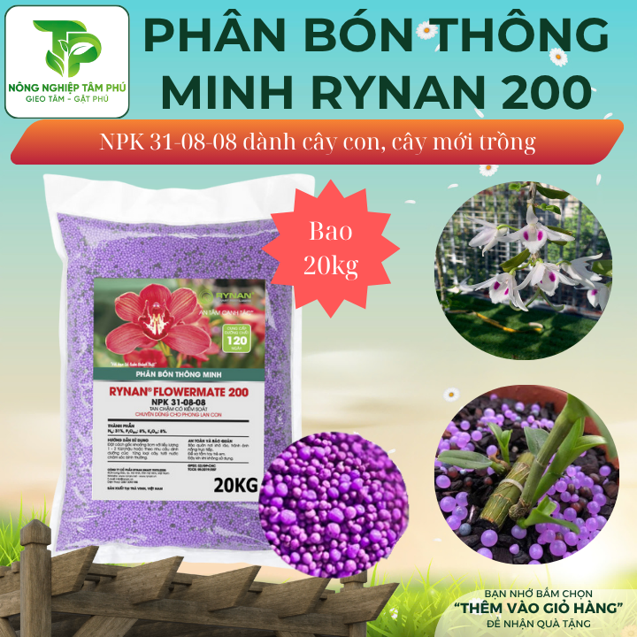 Phân bón thông minh Rynan tan chậm 200,210,220,230,240 cung cấp đủ dinh dưỡng dành cho các loại hoa lan, cây cảnh - Ảnh 10