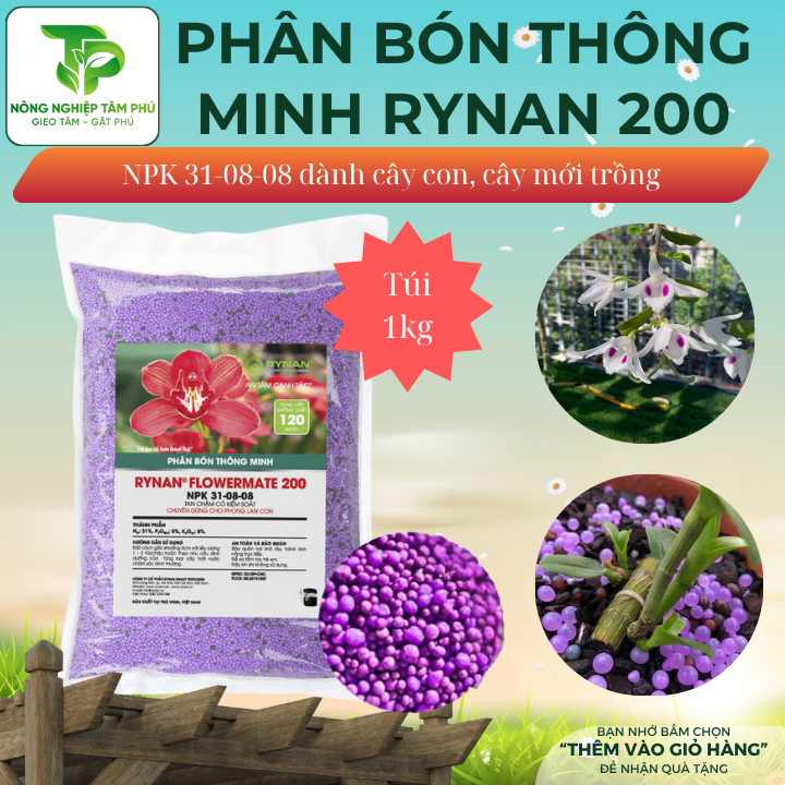 Phân bón thông minh Rynan tan chậm 200,210,220,230,240 cung cấp đủ dinh dưỡng dành cho các loại hoa lan, cây cảnh - Ảnh 9
