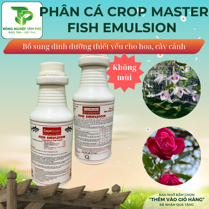 Phân đạm cá Fish Emulsion 250ml giúp cây ra nhiều rễ, xanh lá, mập thân dành cho hoa lan, hoa hồng và các loại cây cảnh