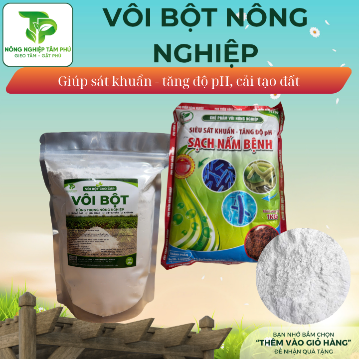 Vôi bột sát khuẩn, khử trùng, cải tạo đất, tăng độ pH đất cho cây trồng sạch nấm bệnh, tinh vôi dùng trong nông nghiệp